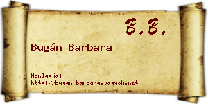 Bugán Barbara névjegykártya